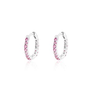 Argola pink na prata 925