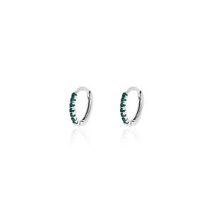 Argola esmeralda na prata 925