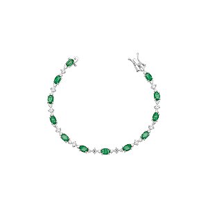 Pulseira riviera esmeralda e cristal