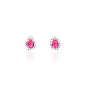 Brinco gota 8mm pink