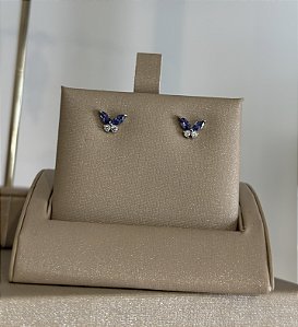 Brinco de borboleta tanzanita na prata 925