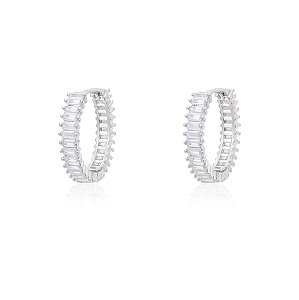 Argola baquetada cristal grande