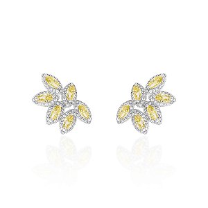 Brinco earcuff navete citrino
