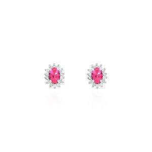Brinco oval 7x9 pink