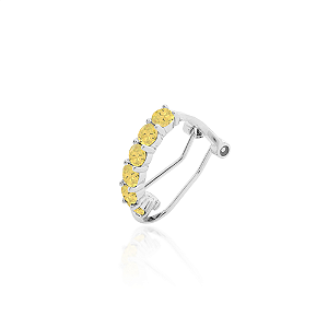 Piercing fake citrino na prata 925