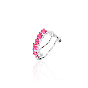 Piercing fake pink na prata 925