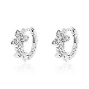 Argola com trevos na prata 925