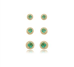 Trio redondo turmalina