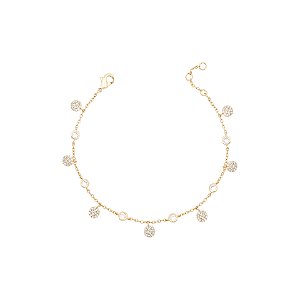 Pulseira com pontos de luz e e bolinha cravejada