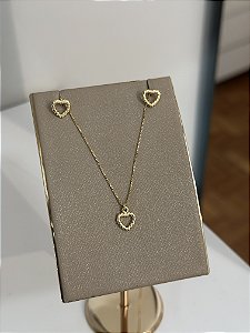 Conjunto coração vazado