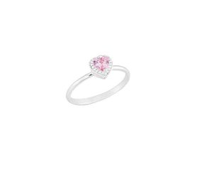 Anel de coração kunzita na prata 925 ( escolha o tamanho )