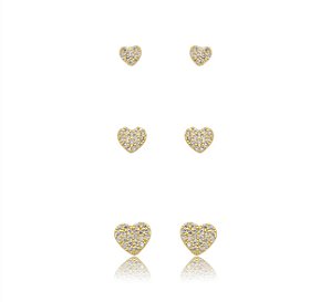 Trio de coração cravejado