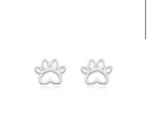 Brinco patinha de cachorro na prata 925