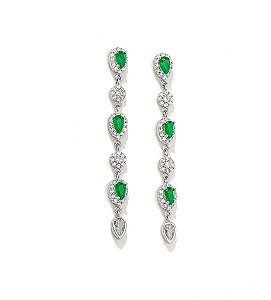 Brinco longo esmeralda