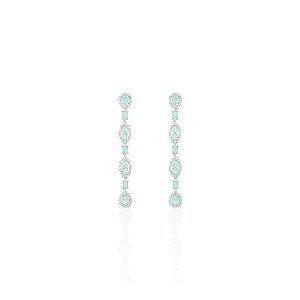 Brinco longo gota e quadrado colombiana