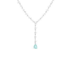 Colar gravata cristal e colombiana