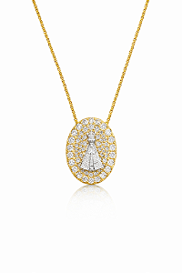 Colar Nossa Senhora Aparecida cravejado