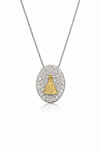 Colar Nossa Senhora Aparecida cravejado