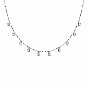 Colar com pontos de luz na prata 925