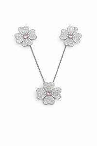 Conjunto de flor cristal e rosé