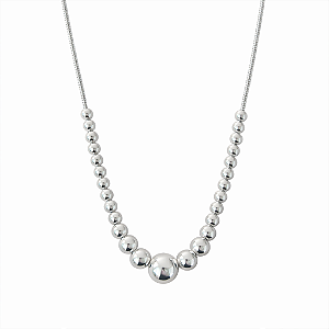 Colar de esferas decrescente na prata 925