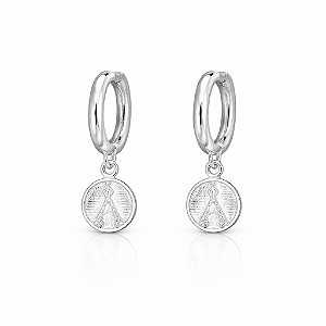 Argola Nossa Senhora Aparecida na prata 925