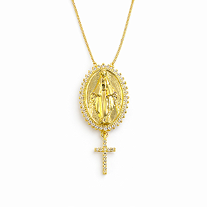 Colar Nossa Senhora das Graças com cruz