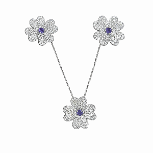 Conjunto de flor cristal e lilás