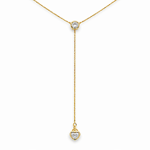 Colar gravata ponto de luz e coração