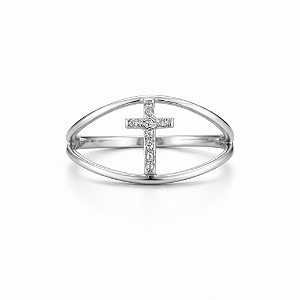 Anel de cruz na prata 925 ( escolha o tamanho )