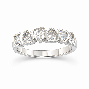 Anel de corações na prata 925 ( escolha o tamanho )