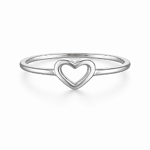 Anel de coração na prata 925 ( escolha o tamanho )