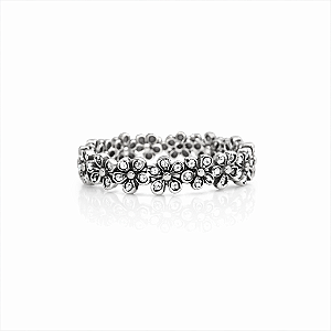 Anel de flores na prata 925 ( escolha o tamanho )