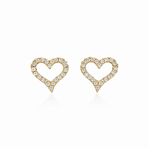 Brinco de coração cristal