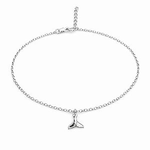 Tornozeleira rabo de baleia na prata 925