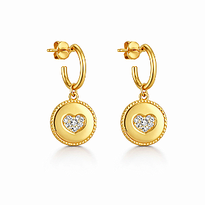 Brinco de argola com coração