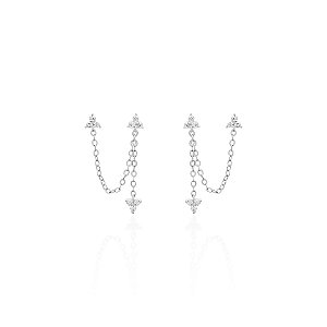 Brinco para dois furos três pontos de luz