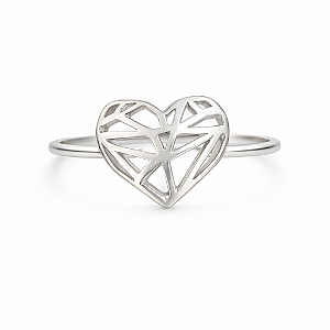 Anel de coração na prata 925 ( escolha o tamanho )