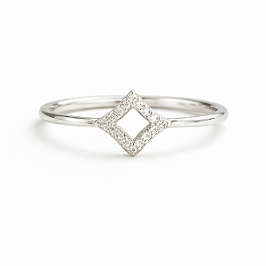 Anel losango na prata 925 ( escolha o tamanho )