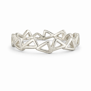 Anel de triangulos liso na prata 925 ( escolha o tamanho )