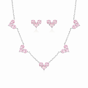 Conjunto de coração rosa