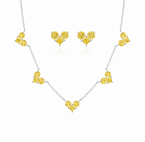 Conjunto de coração citrino