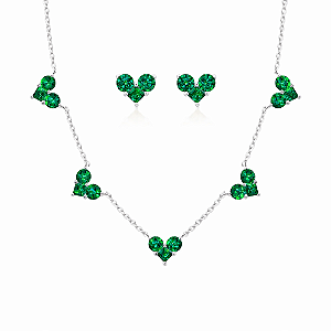 Conjunto de coração esmeralda