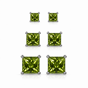 Trio de ponto de luz quadrado peridot