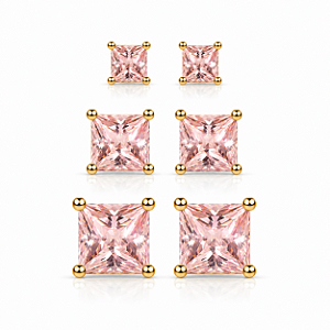 Trio de ponto de luz quadrado rosa