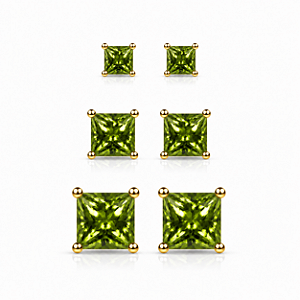 Trio de ponto de luz quadrado peridot
