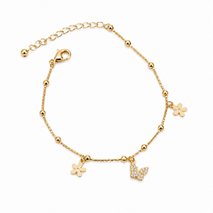 Pulseira borboleta e flores