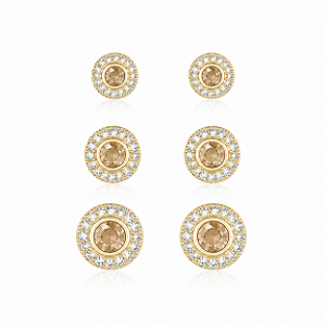Trio redondo cravejado champagne