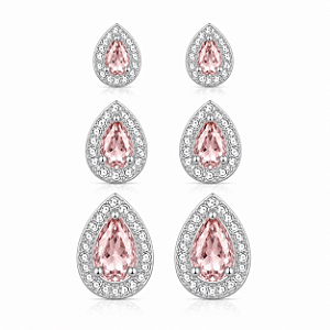 Trio gota cravejada rosa
