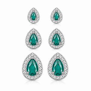 Trio gota cravejada turmalina